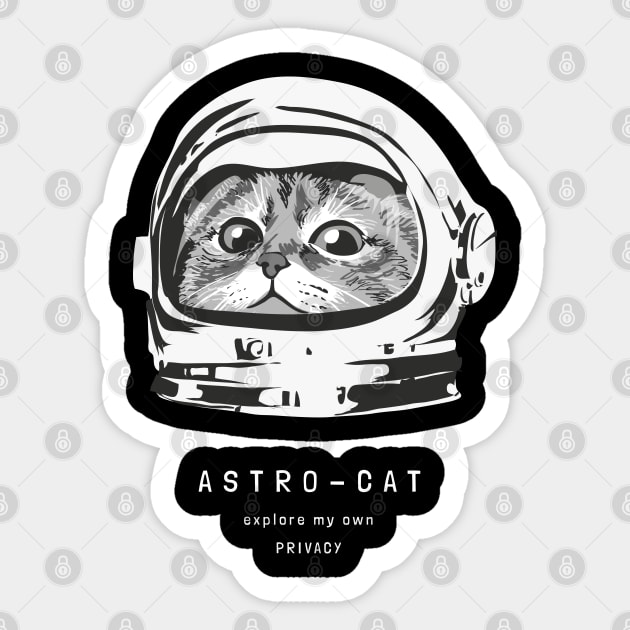 Astro Cat Planet Sticker by Pixel Poetry
